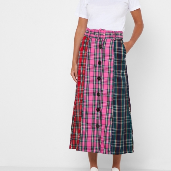 English Factory Dresses & Skirts - NWT English Factory colorblock plaid skirt